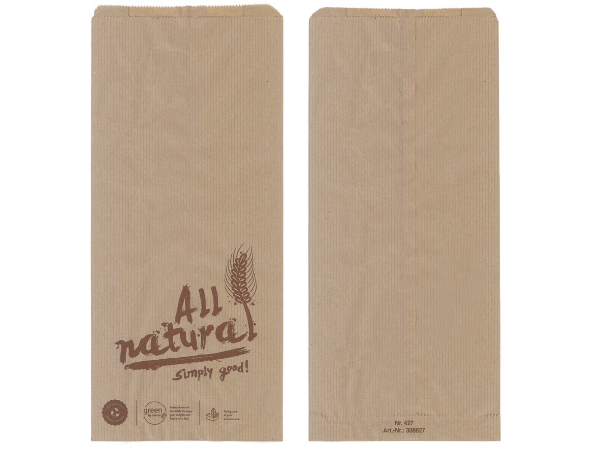 Bäckerbeutel Faltenbeutel ALL NATURAL braun 16+6x36cm - 1000 Stück